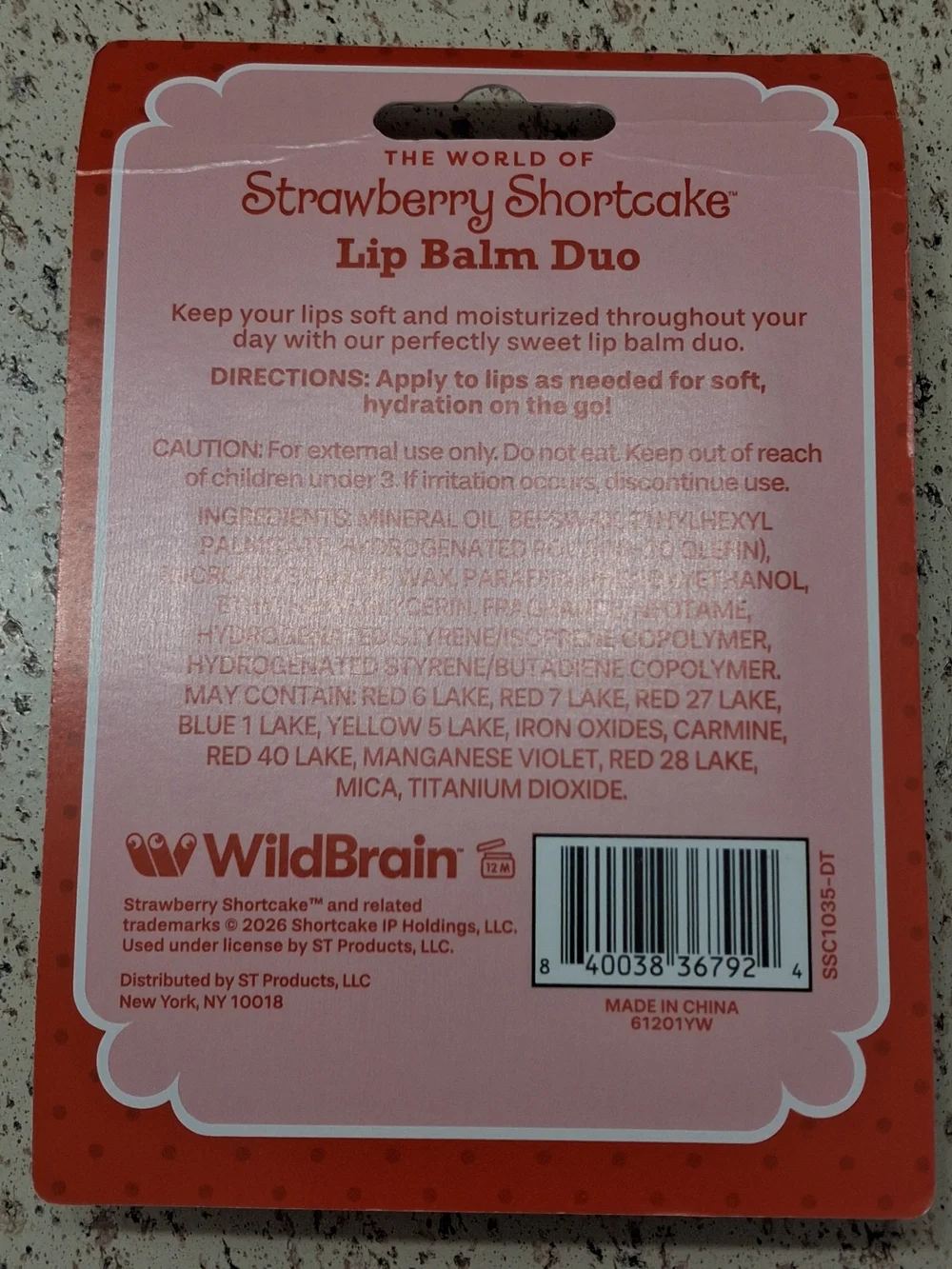 Strawberry Shortcake Lip Balm Duo - Pink & Yellow